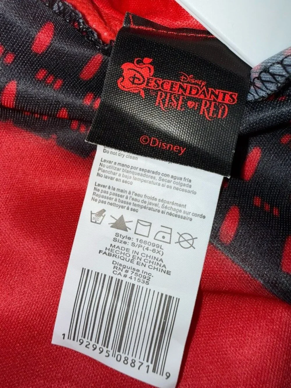 Disney Descendants 4 Rise Of Red Costume Girls Deluxe Halloween Outfit S 4-6X - Picture 7 of 8
